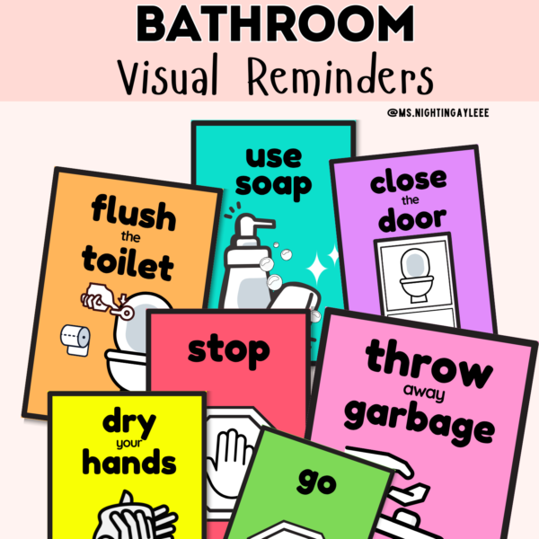 Bathroom Visual Reminders – Colorful Printable for Kids
